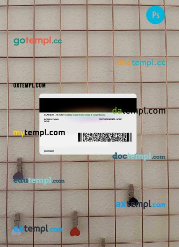 USA Vermont driving license PSD files, scan look and photographed image, 2 in 1 (2019-present) - Image 2