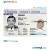Virginia driver license PSD template (front)