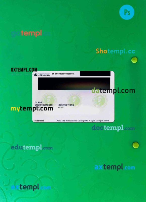 USA Washington driving license PSD files, scan look and photographed image, 2 in 1 (2018-present) - Image 2