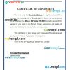 Ukraine Giorno Dental certificate of employment Word and PDF download template