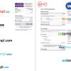 United Kingdom Virgin Media invoice Word and PDF template, 2 pages