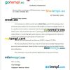 Uruguay American School certificate of employment Word and PDF download template