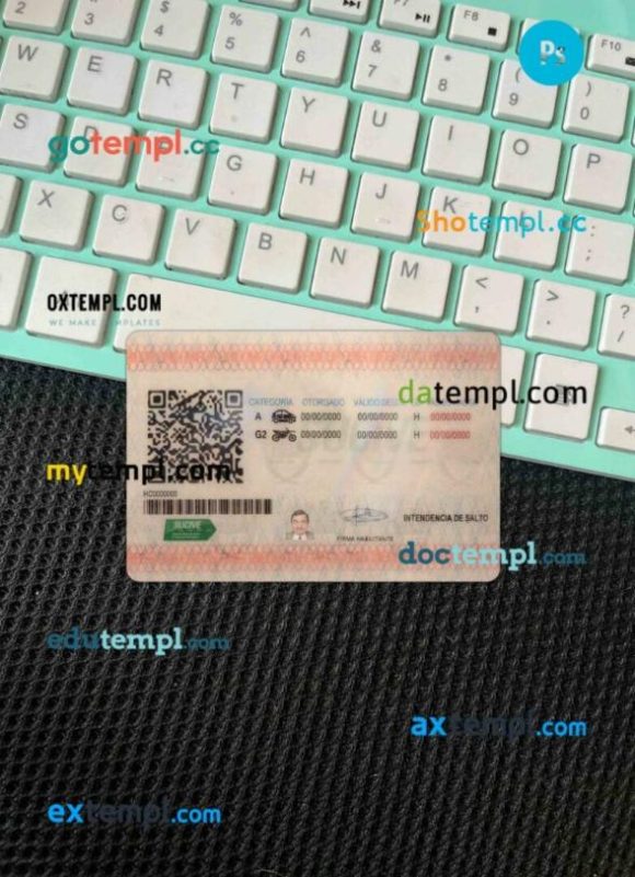 Uruguay driving license PSD files, scan look and photographed image, 2 in 1 - Image 2