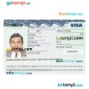 Uruguay travel visa PSD template, fully editable