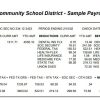 Waunakee Community School District payroll check stub Word and PDF example