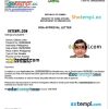 Zambian electronic travel visa PSD example, with fonts