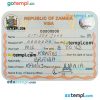 Zambian entry visa PSD example, fully editable