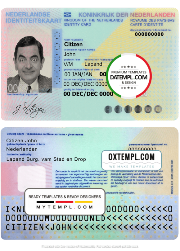 Dutch ID example in PSD format